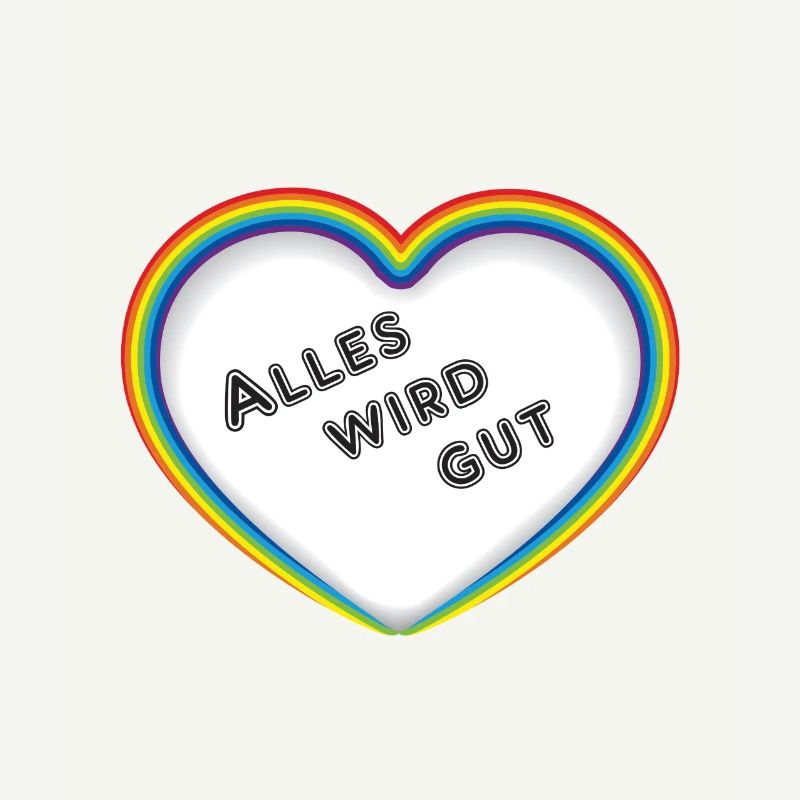 Regenbogen Herz - Alles wird gut