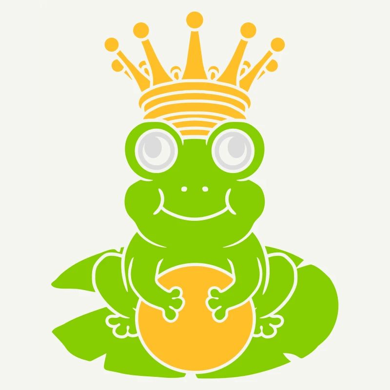 Enchanted Frog King sits water lily