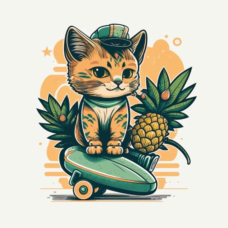 Cute Cat Tropical 1