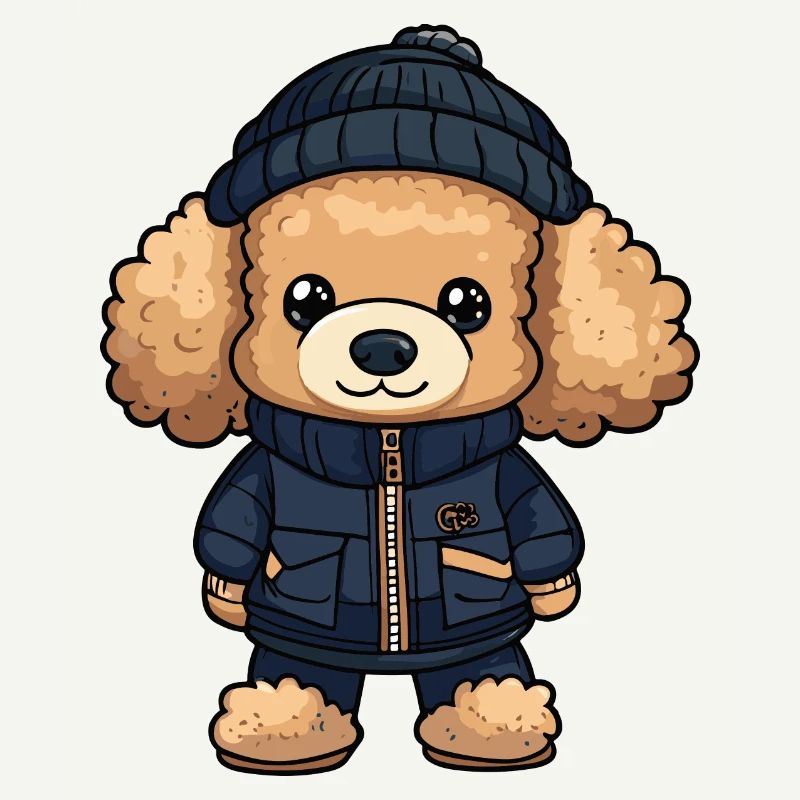 Caniche chien élégant
