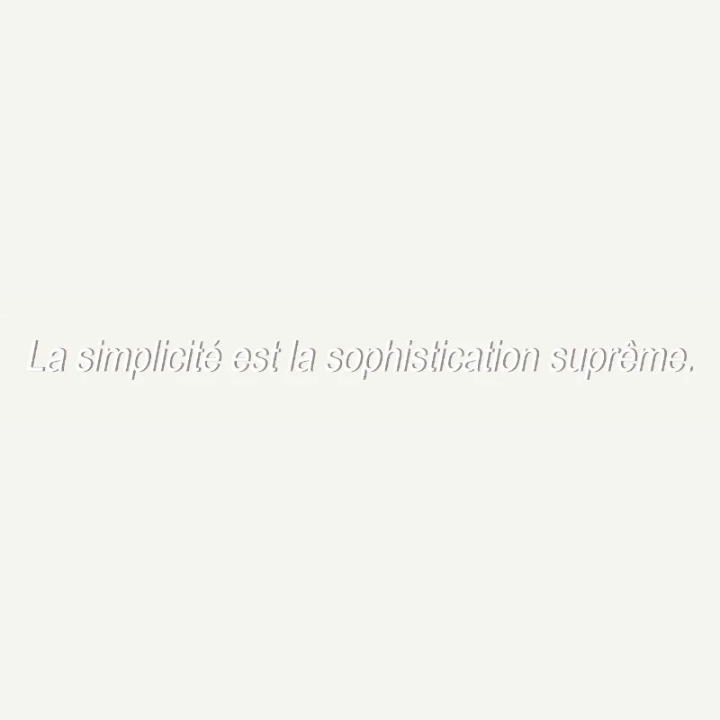 La simplicité est le plus haut niveau de sophistication
