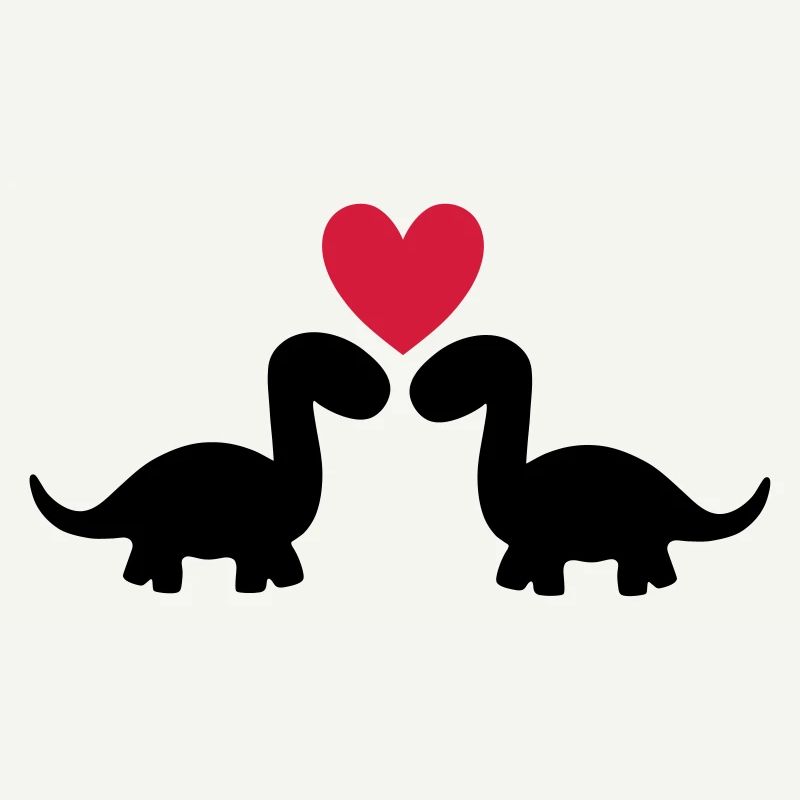 Two brontosaurs and one heart