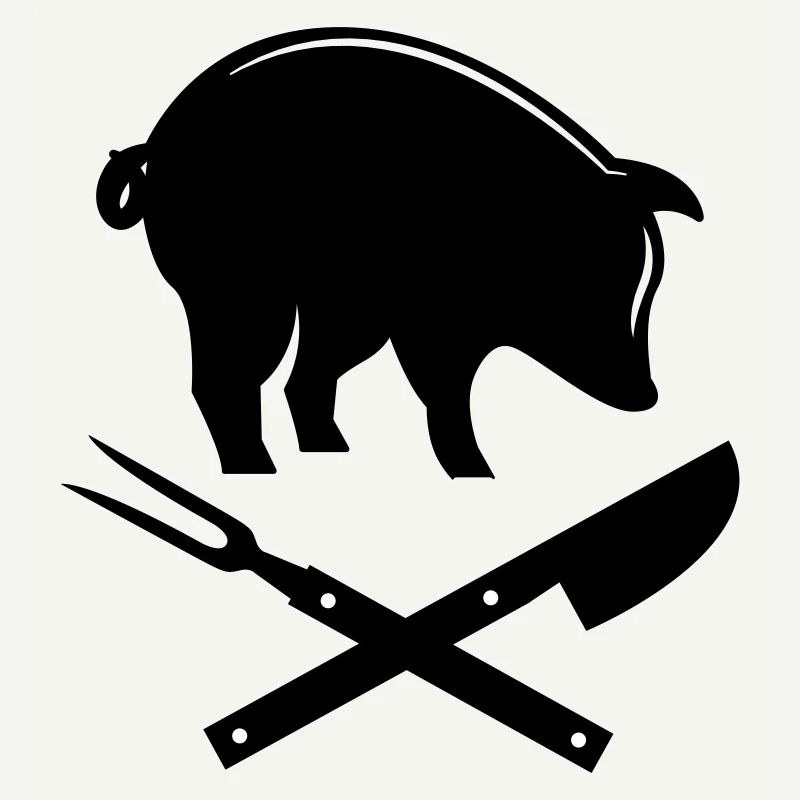 Grilling fork knife pig meat steak masters