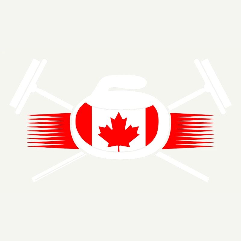 Curling Pierre de curling Canada Curler Curling drapeau canadien Curling