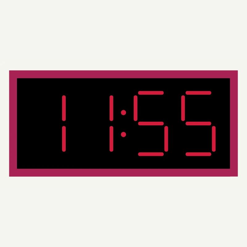 ★ couleurs de conception variables ★ horloge numérique 11:55 horloge