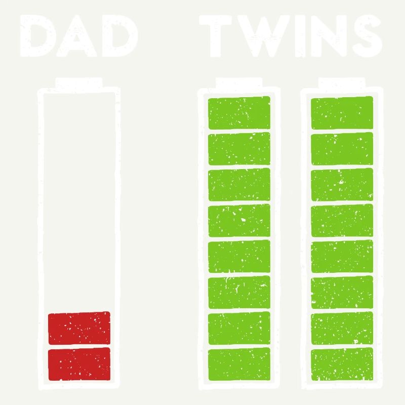 Dad Twins battery empty and full