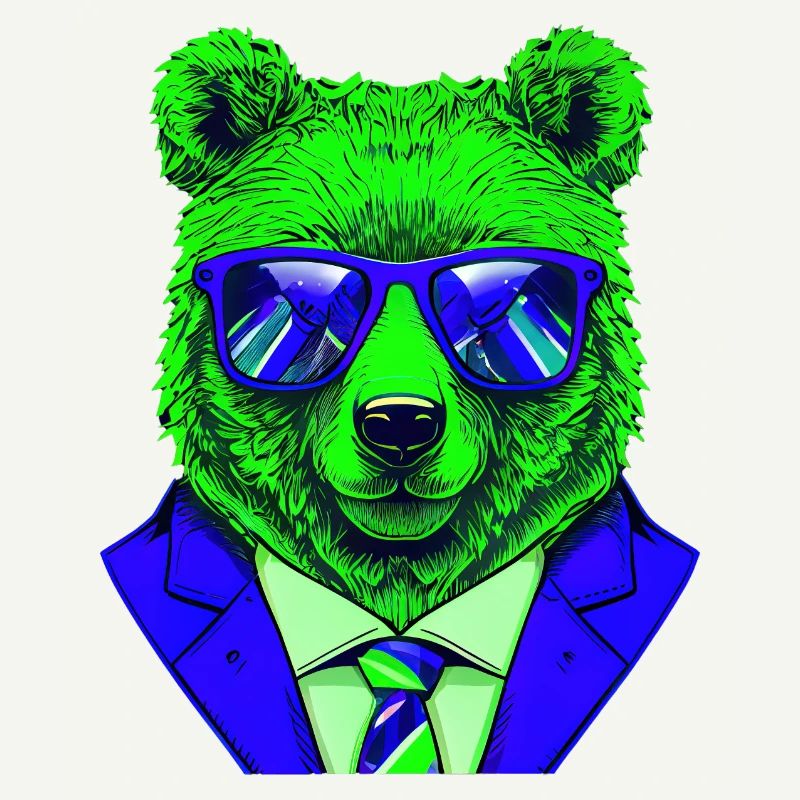 cool boss bear with sunglasses on