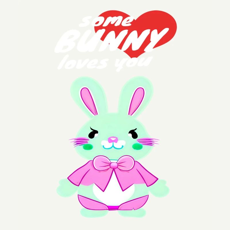 sweet Easter bunny with love message