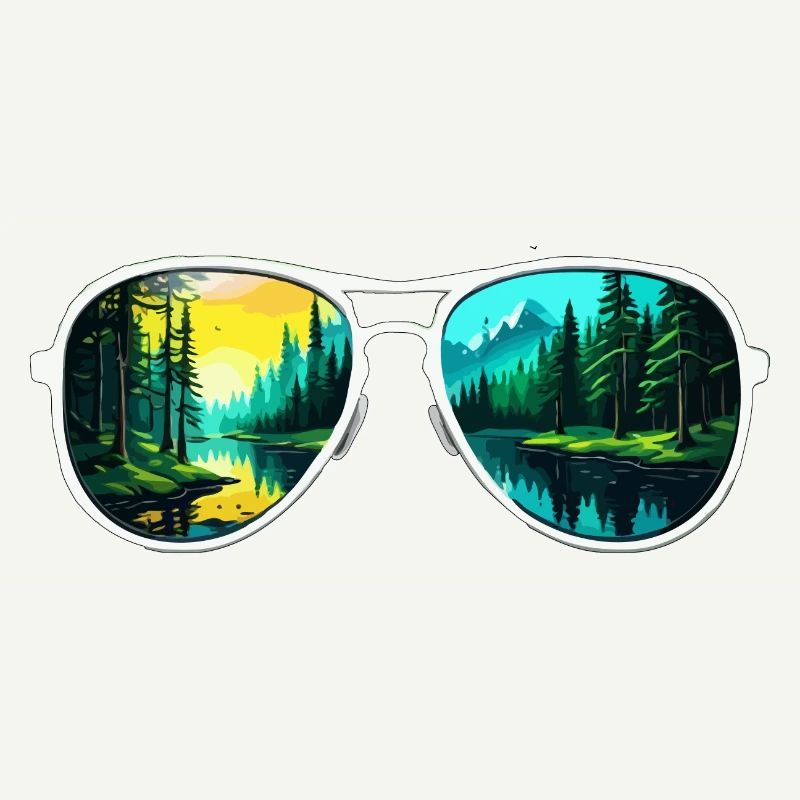 Sunglasses / Reflection / Forest / Reflection