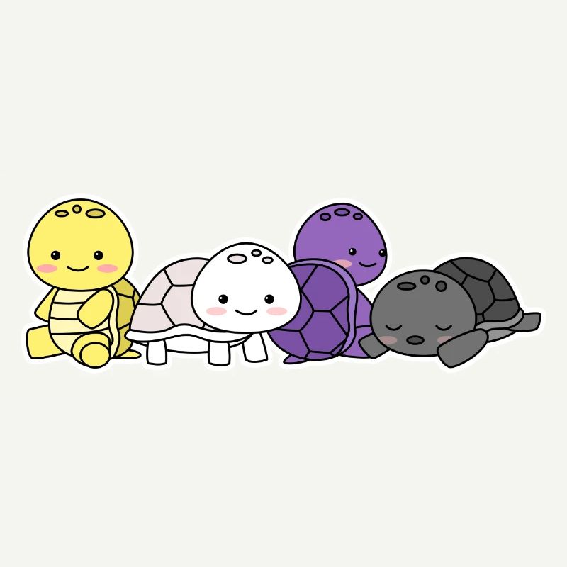 Non-binary flag turtle design for Enbys