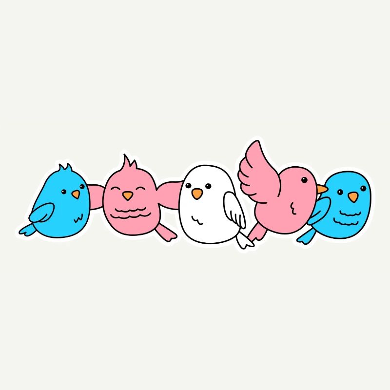 Conception d’oiseau de drapeau trans pour les personnes trans
