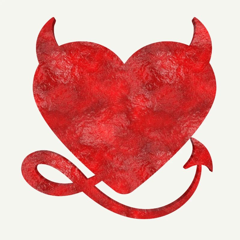Devil's Heart with Horns Design
