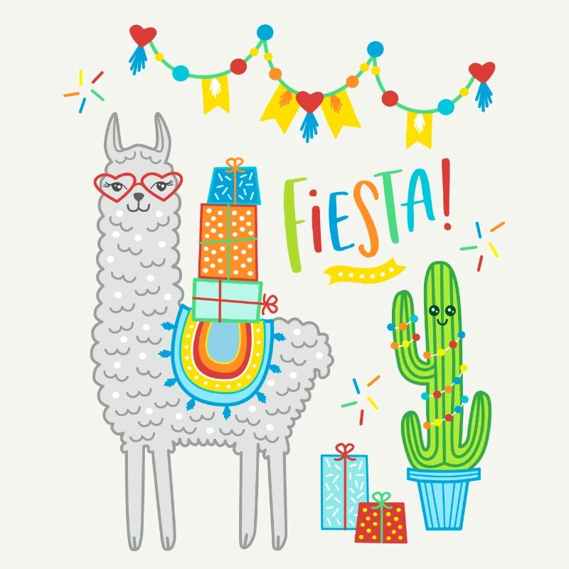 Llama Fiesta Comic Alpaka Geschenk Geburtstag