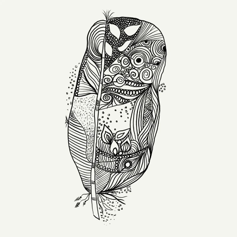 zentangle no two black