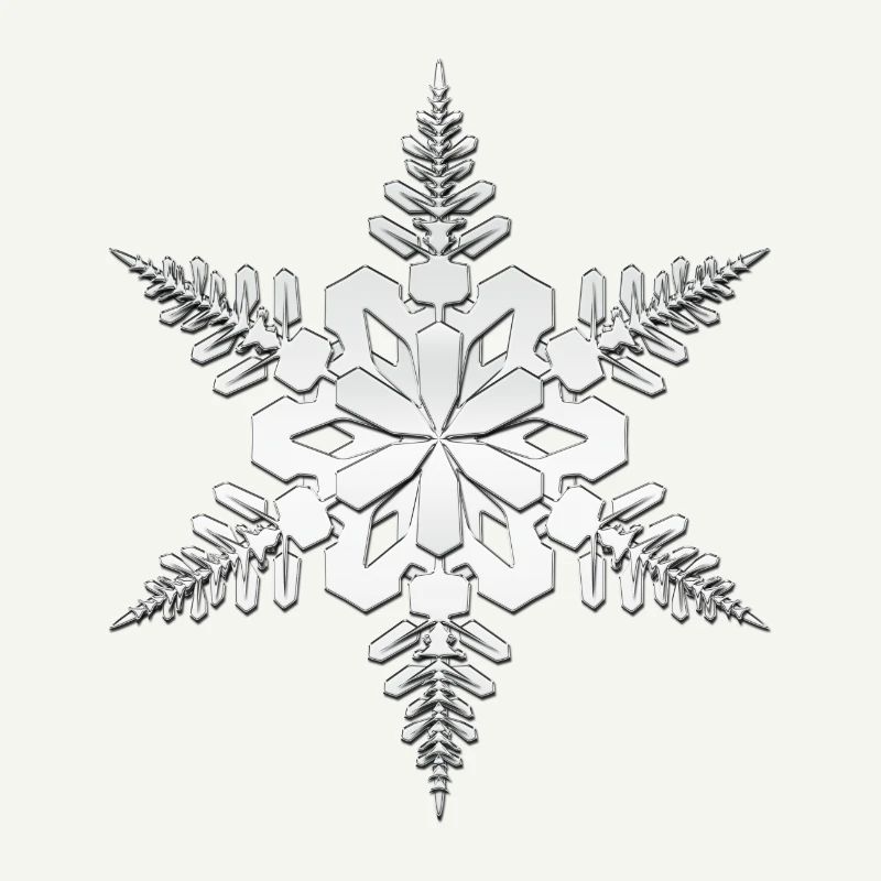 Snowflake, snowflake Silver white in 3D