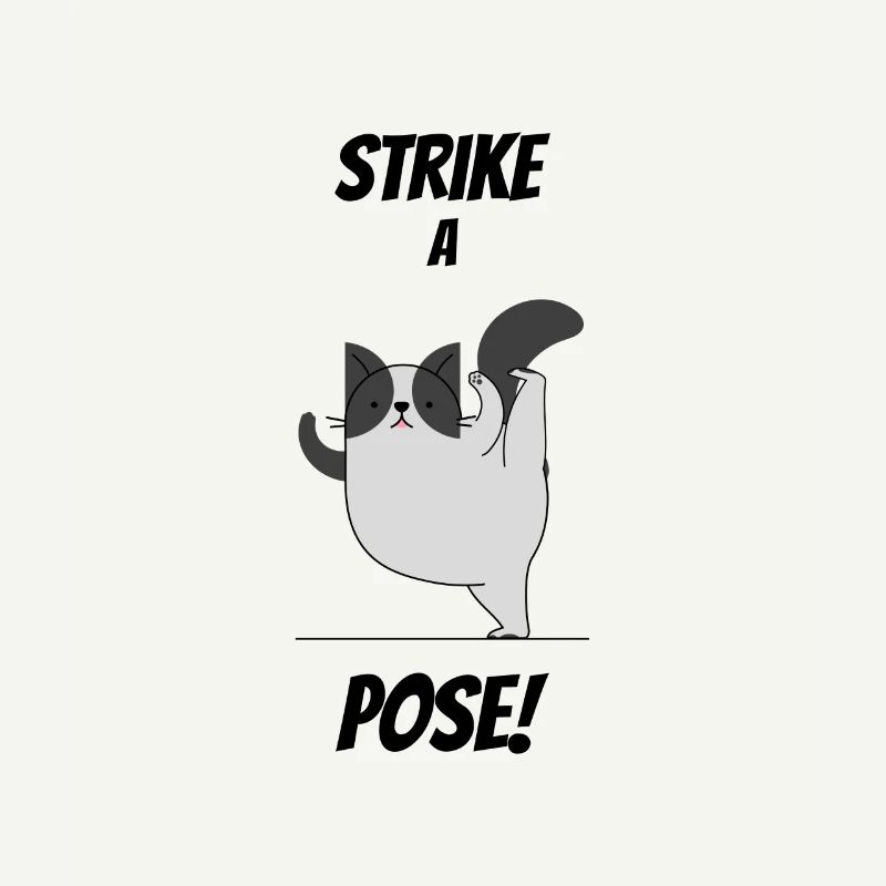 GRISE UN CHAT POSE YOGA FUNNY