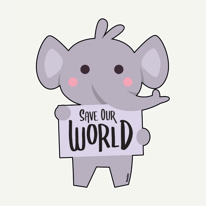 Elephant demonstrates for environmental protection