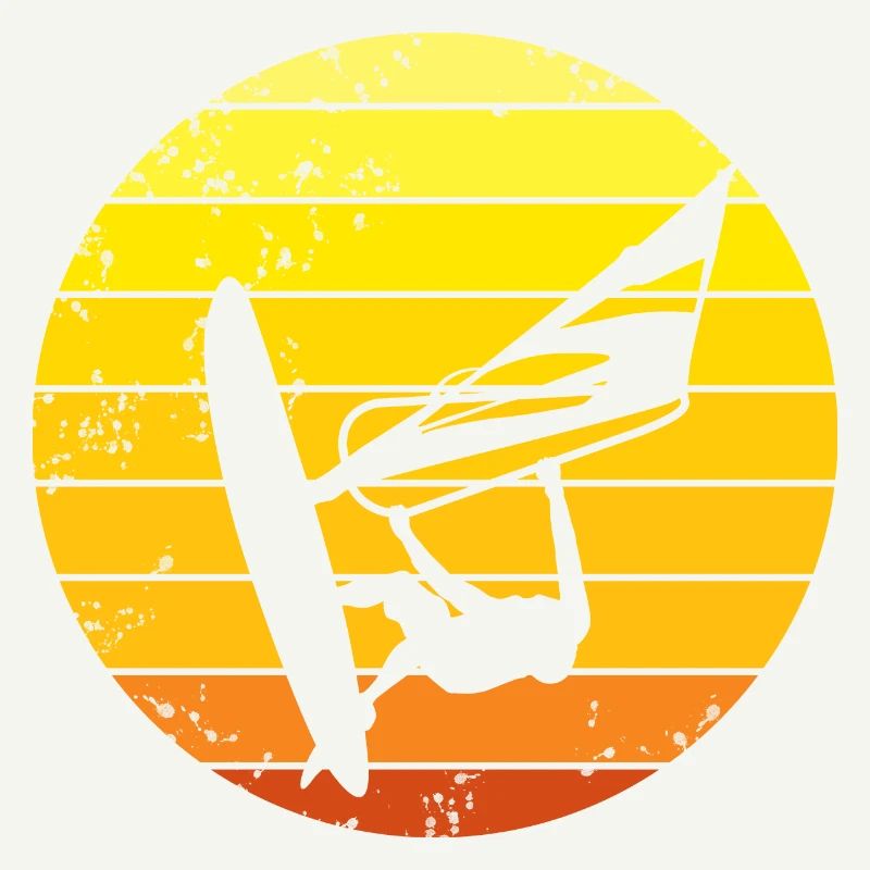 Windsurfer retro sunset