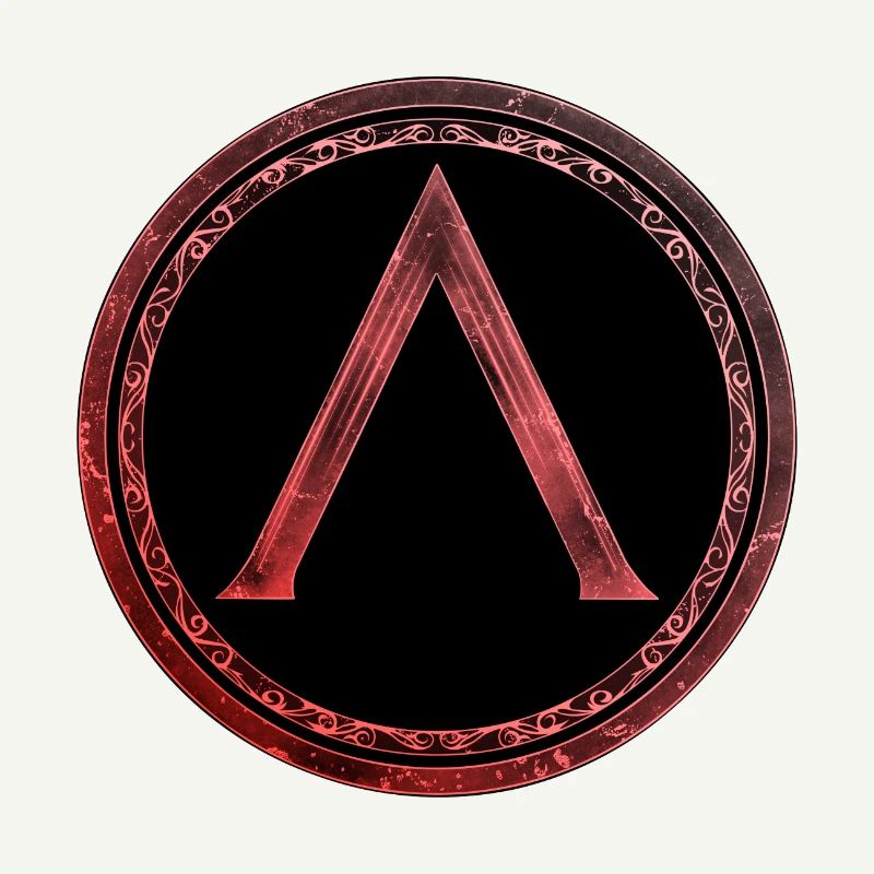 Sparta Lambda Symbol Keltisch Feuerrot