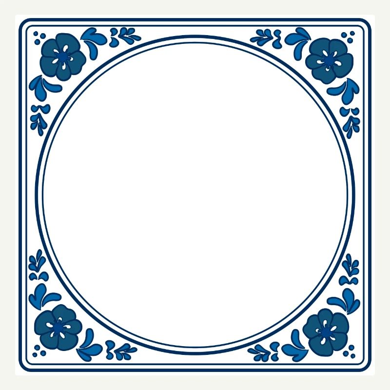 Leerer Fliesen eigener Text - Delft Blue