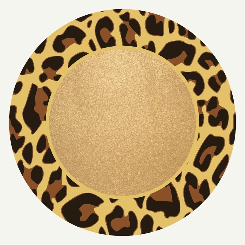 Leopard Pattern Leopard Print Circle Frame Name