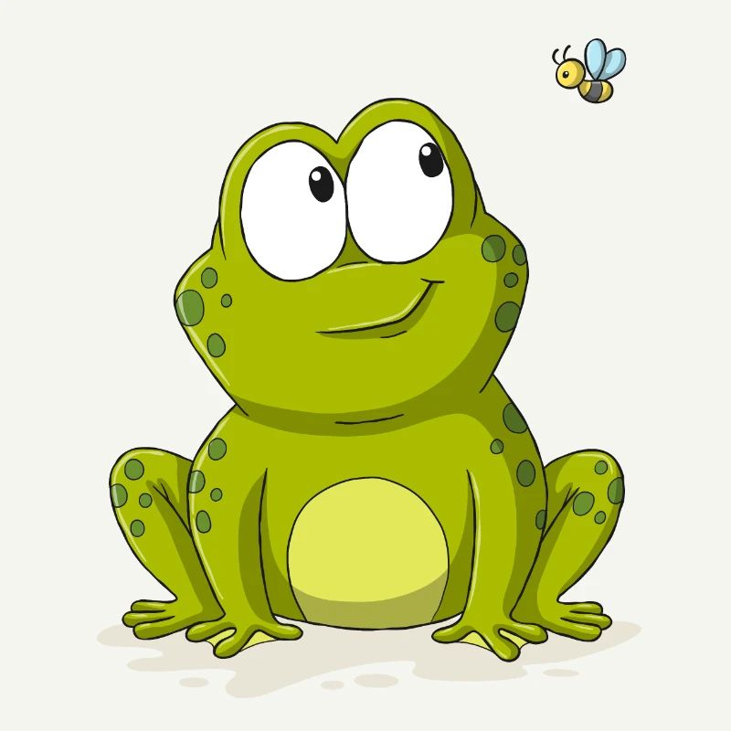 Cute frog with bee