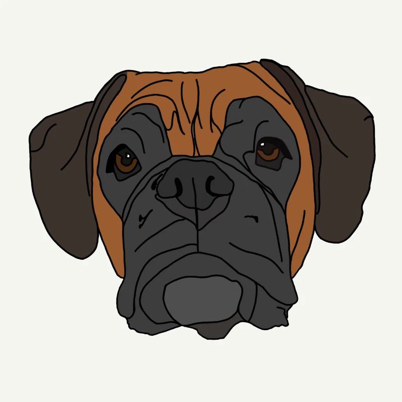 Conception de visage de chien boxer