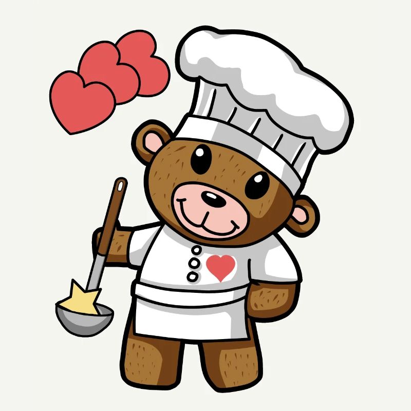 Teddy Bear Star Chef Cook Gourmet Kitchen