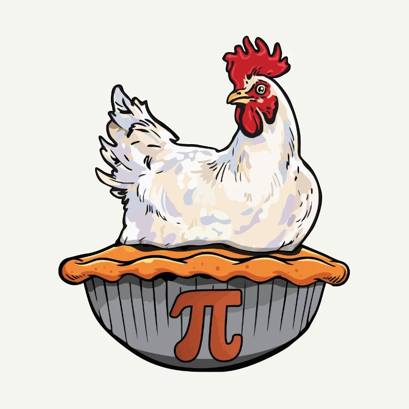 Funny Chicken Pie Math Geek Math Nerd Pi Day