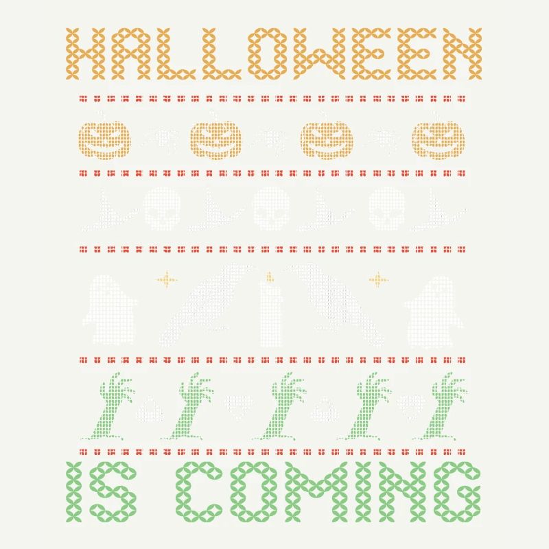 Stitch Pattern Horror Creatures Coming Halloween