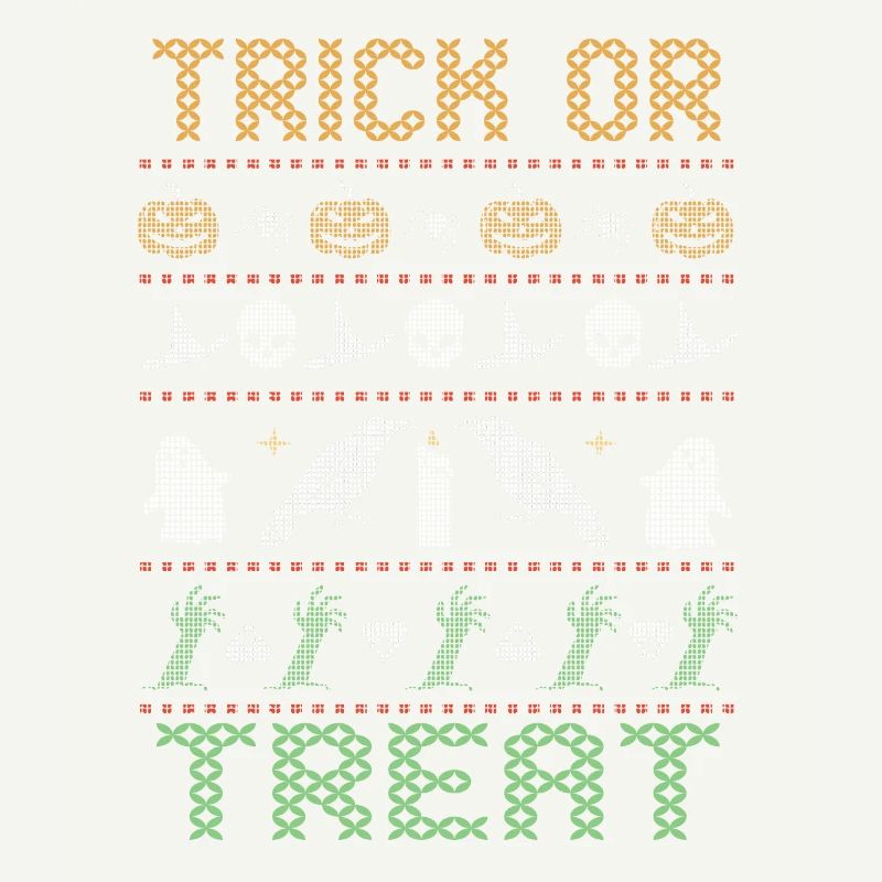 Stitch Pattern Horror Creatures Trick Halloween