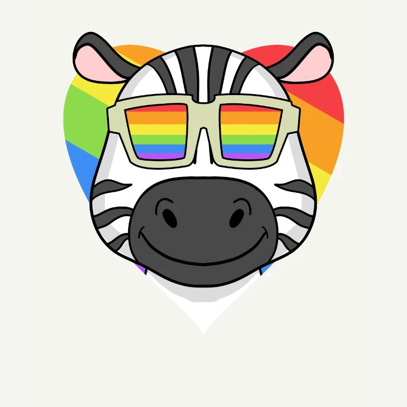 Regenbogen - Zebra mit Brille