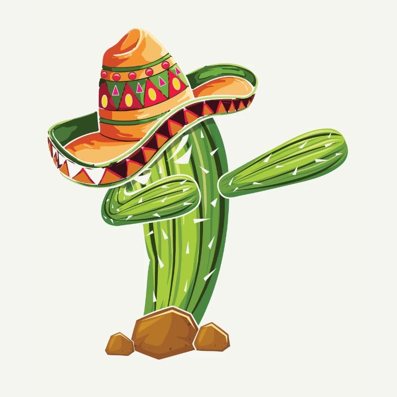 Dabbing Cactus Taco Happy Cinco De Mayo