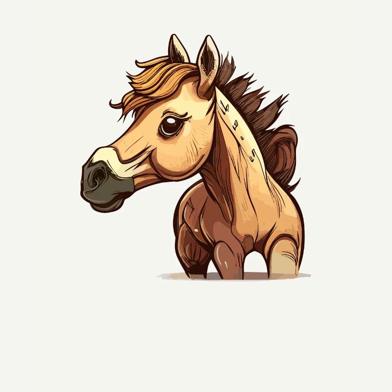 Style de bande dessinée de cheval