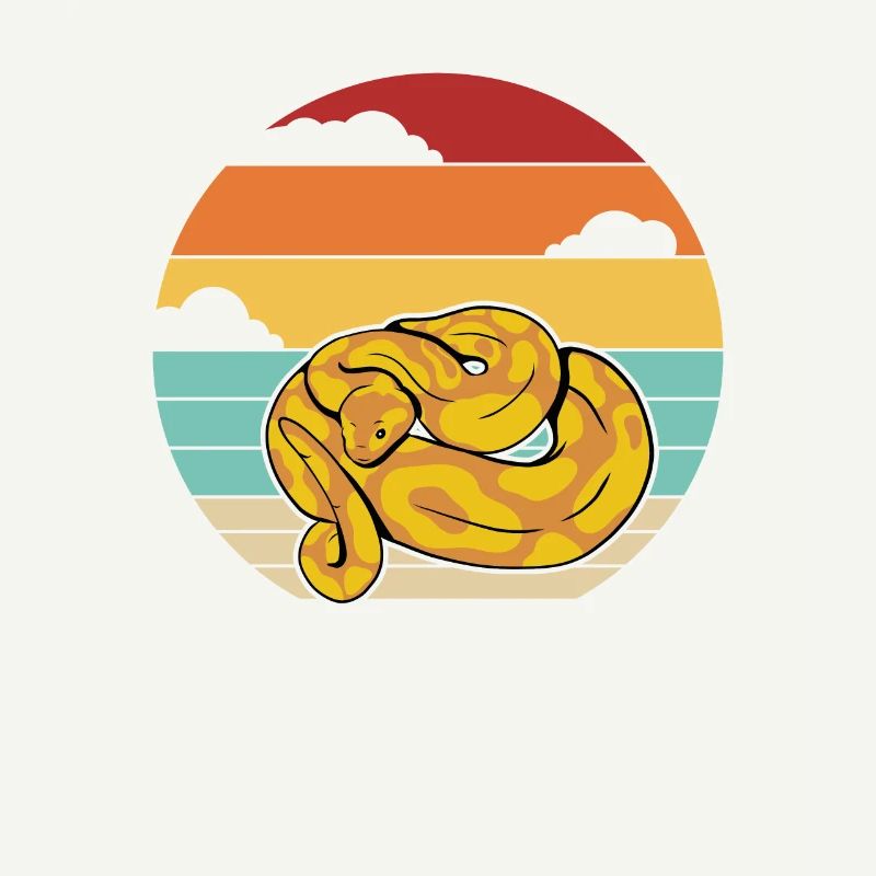 Retro Schlange Schuppenkriechtiere Python Banana
