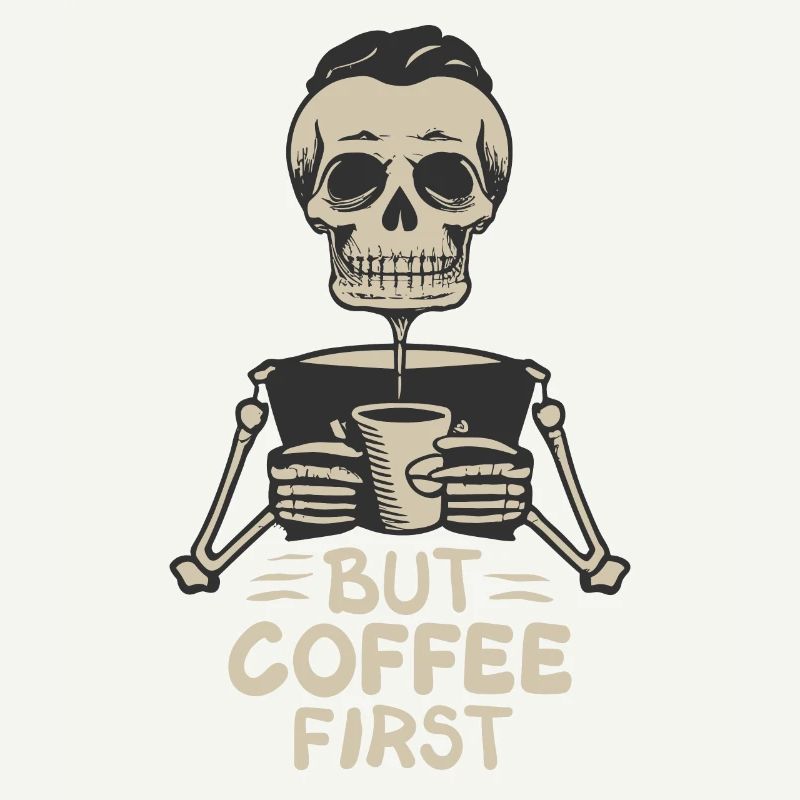 Squelette De Crâne Mais Café Premier Café Dire