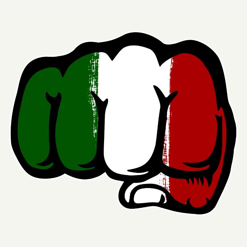 Drapeau de l’Italie main poing