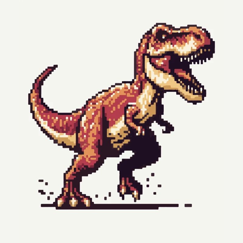 Retro Pixel Grafik T Rex Kinder Kleidung