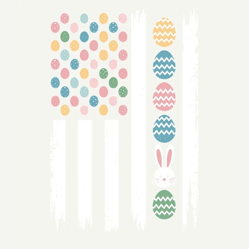 Easter Eggs Bunnies American Flag