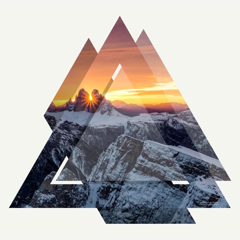 Triangle geometry Dolomites mountain landscape