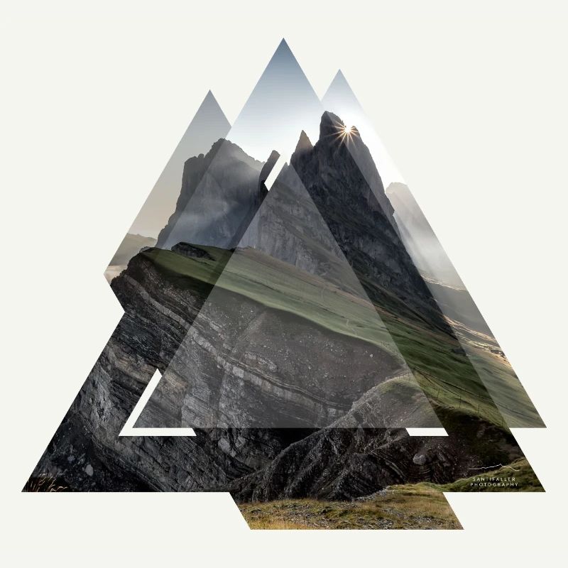 Paysage de géométrie triangle Dolomites