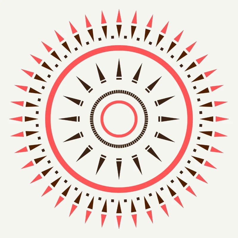 Ethno pattern earth tones coral
