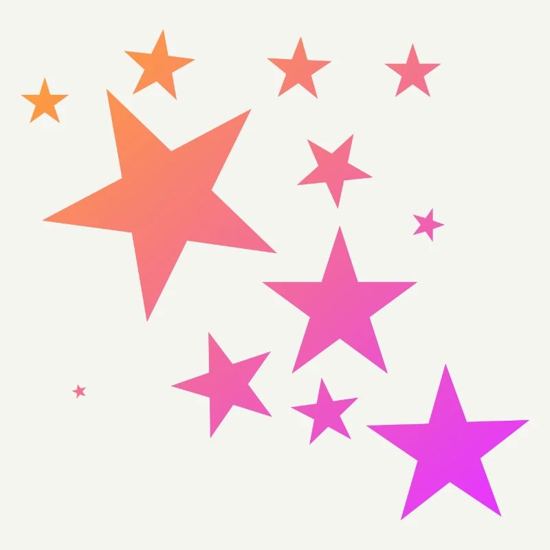 Pink Orange Bunte Sterne Sternenteppich Muster