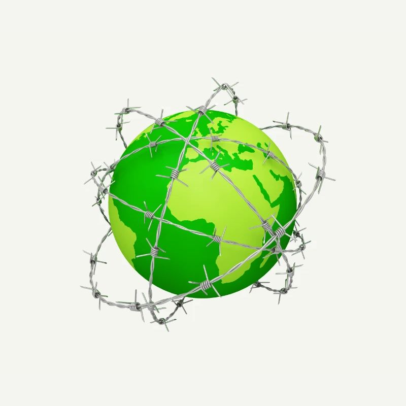 planète terre fil barbelé 3D globe