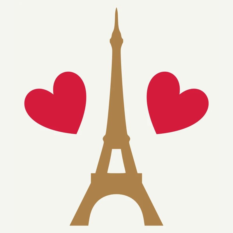 ★ Design colors changeable ★ Eiffel Tower, two hearts