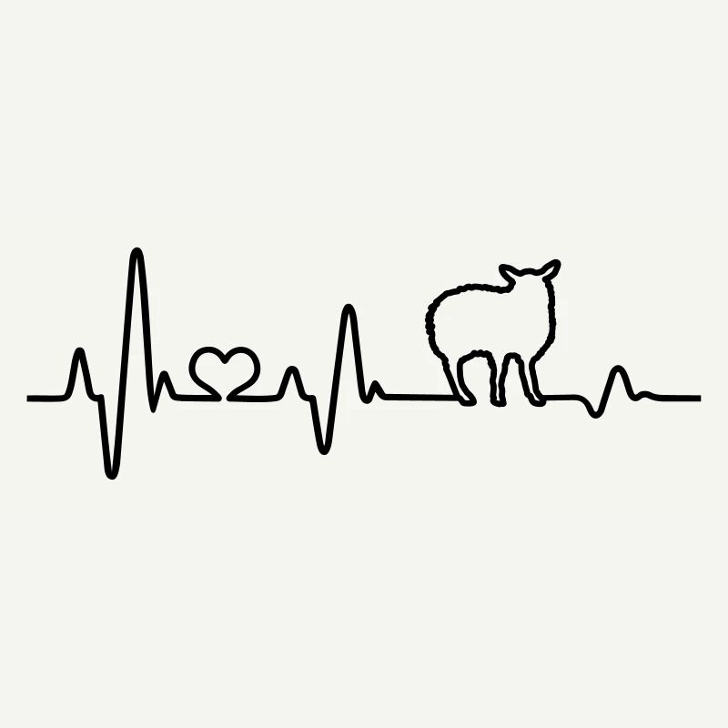 Schaf Schafbock Schäfer Gift idea heartbeat