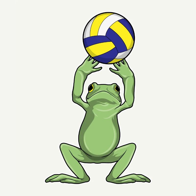 Frosch mit Volleyball