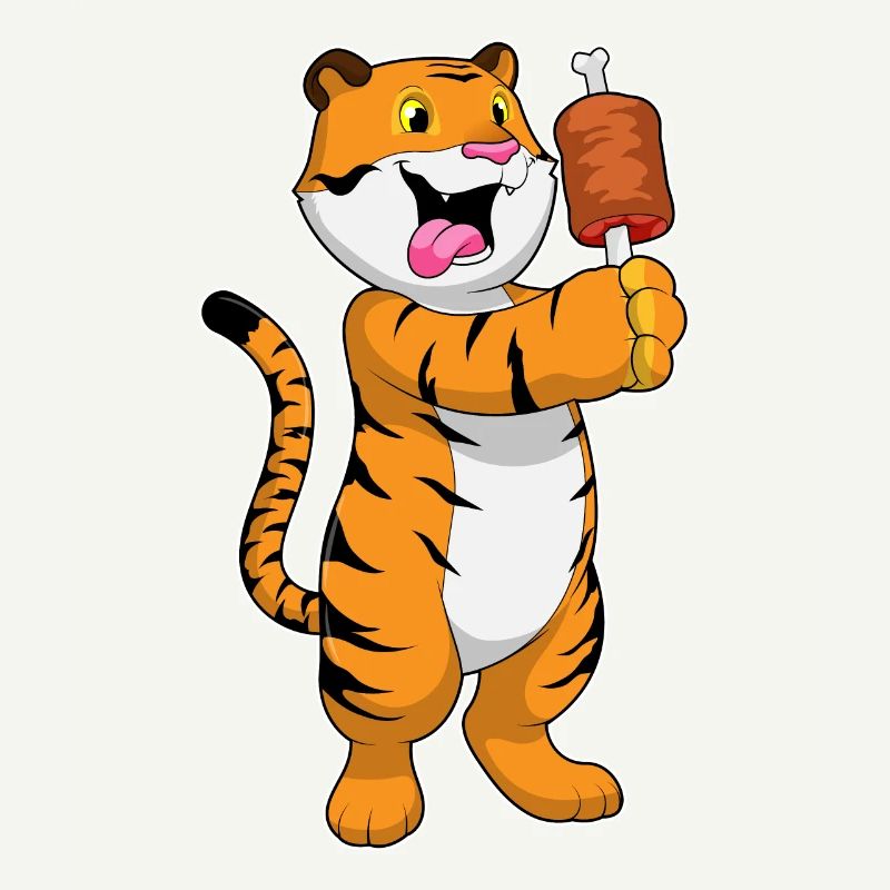 Tiger with meat