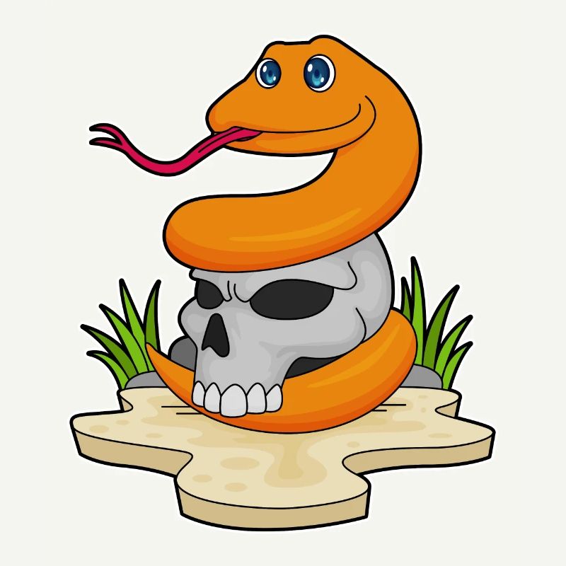 Snake with skull