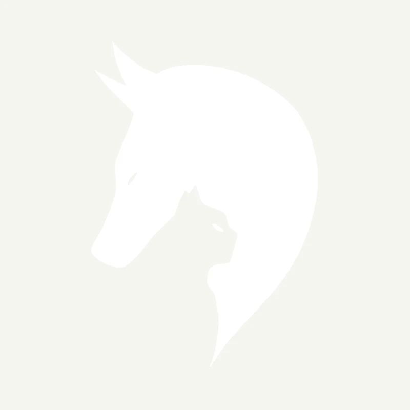 Pferd und Katze niedliche Silhouette